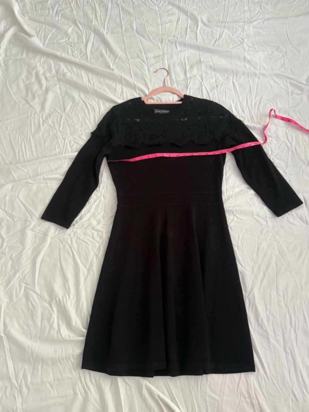 Jessica Howard Black Lace Detail Fit & Flare Dress Size M